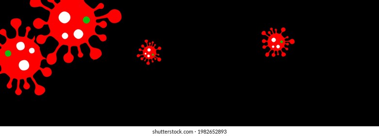 Sick Epidemic Red Covid-19 Healthcare Background. Medicine Creepy Science Black Pandemic White Coronavirus Illustration. Danger Sign Bright Quarantine Vibrant Virus Horizontal Green Test Vector.