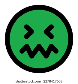 icono de relleno de emoticono de expresión enferma