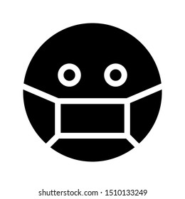 sick expression icon with glyph style and 64 px base. Suitable for website design, logo, app and ui.