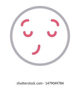 sick face colour line vector icon