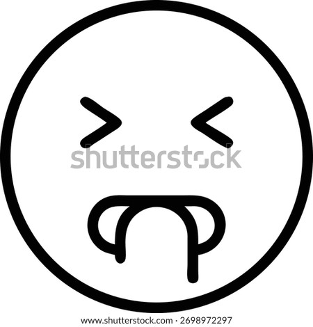 A sick face emoji expressing nausea and discomfort. This icon is perfect for digital communication, conveying feelings of illness and unease in a simple design.