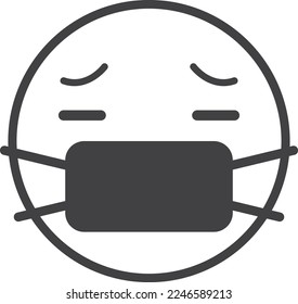 sick face emoji illustration in minimal style isolated on background