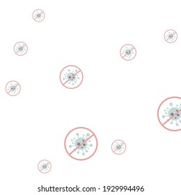 Sick Forbidden Blue Covid-19 Epidemic Illustration. Danger Sign Red Stop Covid Silver Virus Coronavirus Pandemic Vector. Test Grey Negative Restrictions Gray Quarantine Healthcare Background.
