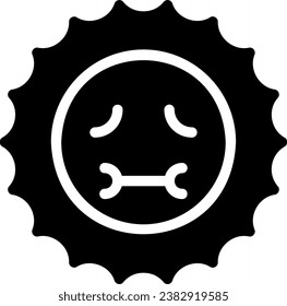 kranke Glyphe-Icon-Vektorgrafik