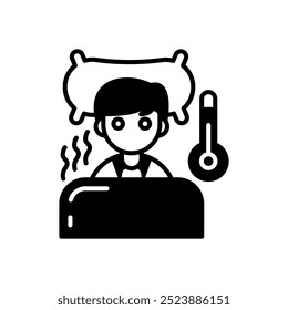 Icono de glifo enfermo, Ilustración vectorial