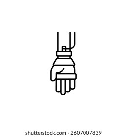 Sick hand vector icon. Hand gesture icon line style. perfect use for logo, presentation, website, and more. modern icon design outline style