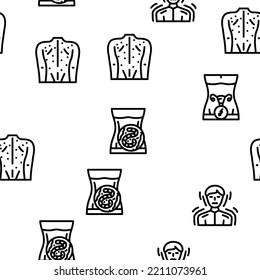 Sick Health Problem And Allergy vector seamless pattern thin line illustration