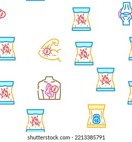 Sick Health Problem And Allergy vector seamless pattern thin line illustration