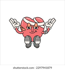 sick heart cartoon vector design