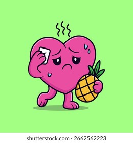 Ilustração do Coração Doente. Vetor Hearth Doente.