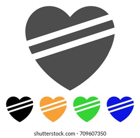 Sick Heart vector icon. Style is a flat graphic symbol in gray, black, yellow, blue, green color versions. Designed for web and mobile apps.