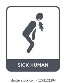 sick human icon vector on white background, sick human trendy filled icons from Feelings collection, sick human simple element illustration