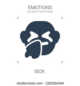 sick icon. high quality filled sick icon on white background. from emotions collection flat trendy vector sick symbol. use for web and mobile