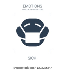sick icon. high quality filled sick icon on white background. from emotions collection flat trendy vector sick symbol. use for web and mobile