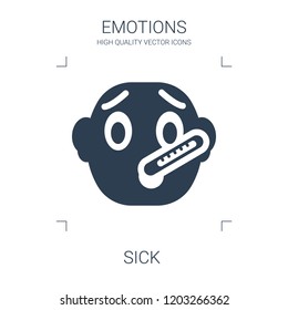 sick icon. high quality filled sick icon on white background. from emotions collection flat trendy vector sick symbol. use for web and mobile
