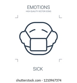 sick icon. high quality line sick icon on white background. from emotions collection flat trendy vector sick symbol. use for web and mobile