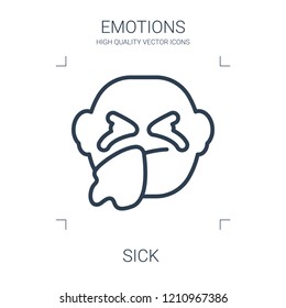 sick icon. high quality line sick icon on white background. from emotions collection flat trendy vector sick symbol. use for web and mobile
