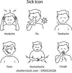 sick icon isolated on white background from virus transmission collection. sick icon thin line outline linear sick symbol for logo, web, app, UI. 