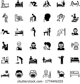 Sick ill Flu Cold Sneeze Patient Icon