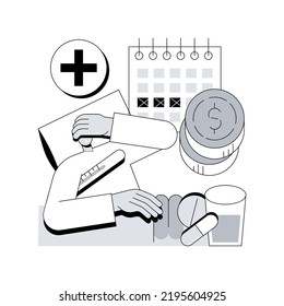 Sick Leave Abstract Concept Vector Illustration. Paid Days, Stay Home, Without Losing Pay, Social Insurance, Ill Worker, Sick Businessman, Home Office, Cold And Flu, Thermometer Abstract Metaphor.