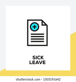 SICK LEAVE AND ILLUSTRATION ICON CONCEPT