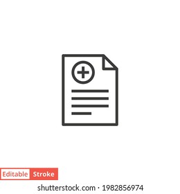 Sick leave line icon. Simple outline style. Work, aid, day, employee, job, off, hospital report information concept. Vector illustration isolated on white background. Thin line. Editable stroke EPS 10