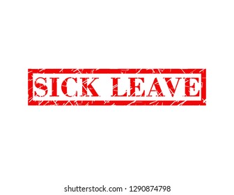 Sick leave red stamp