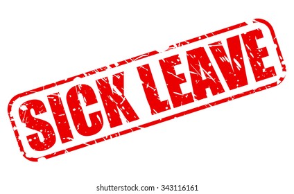 SICK LEAVE  red stamp text on white