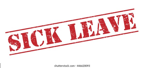 Sick Leave Vector Stamp On White Background