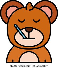Diseño de icono de Vector de línea enferma