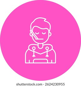 Diseño de icono de Vector de línea enferma
