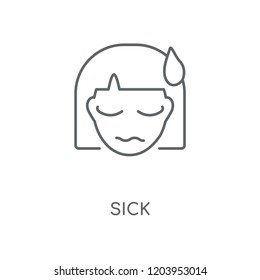 Sick linear icon. Sick concept stroke symbol design. Thin graphic elements vector illustration, outline pattern on a white background, eps 10.