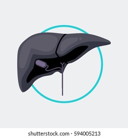 Sick liver vector illustration