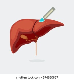 Sick liver vector illustration