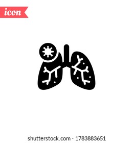 sick lungs icon. Vector illustration EPS 10.