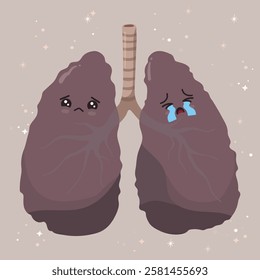 sick lungs illustration of human body breathing body part