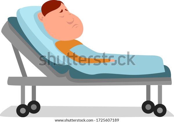 Sick Man Bed Illustration Vector On Stock Vector (Royalty Free) 1725607189 | Shutterstock
