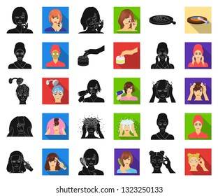 The sick man black,flat icons in set collection for design. Illness and treatment vector symbol stock web illustration.
