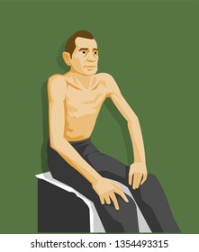 Sick man body vector
