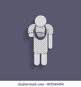 sick man with a broken arm. disabled.
