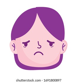 sick man face cartoon symptoms covid 19 coronavirus pandemic vector illustration