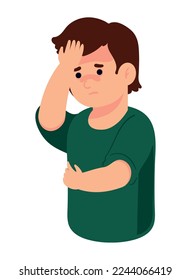 sick man with headache icon isolated