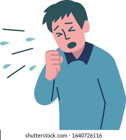 Sick Man Sneeze  Cough Virus Hay Fever