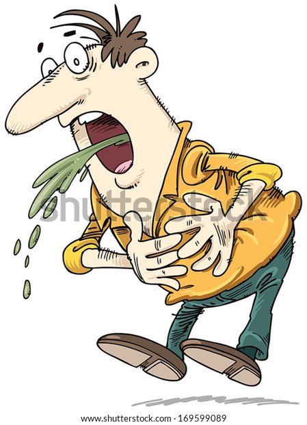 Sick Man Throwing Stock Vector (Royalty Free) 169599089