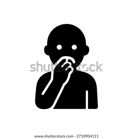 Sick Nausea Upset Stomach Icon Isolated On White Background