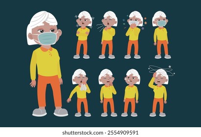 Sick old people with different symptoms