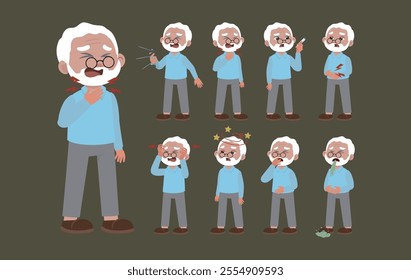 Sick old people with different symptoms