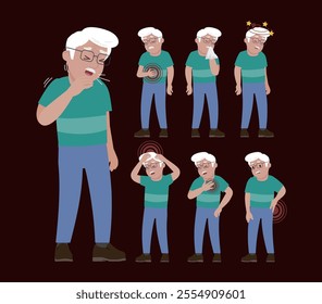 Sick old people with different symptoms