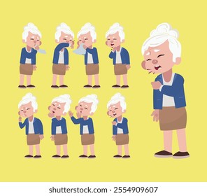 Sick old people with different symptoms