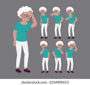 Sick old people with different symptoms